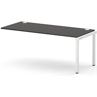 Impulse Bench Single Row Ext Kit 1800 White Frame Office Bench Desk Carbon Grey
