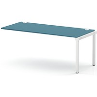 Impulse Bench Single Row Ext Kit 1800 White Frame Office Bench Desk Dark Teal