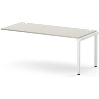 Impulse Bench Single Row Ext Kit 1800 White Frame Office Bench Desk Dove Grey