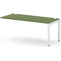Impulse Bench Single Row Ext Kit 1800 White Frame Office Bench Desk Moss Green