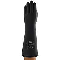 Ansell Industrial Latex Medium Weight 17” Gauntlet, Black, Small-Medium Ansell Industrial Latex Medium Weight 17” Gauntlet, Black, Small-Medium
