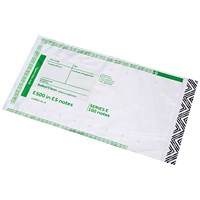 Initial Cash Note Bag takes £500 in 100 x £5 Notes (Pack of 500)