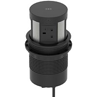 Volta Round 120mm Pop Up Power Unit Module with Wireless Charger (5w) / 4xSocket (Individually 5A Fuse)/ 1xUSBa & 1xUSBc (15.5w shared)/ 1xHDMI (1.4)/