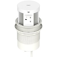 Volta Round 120mm Pop Up Power Unit Module with Wireless Charger (5w) / 4xSocket (Individually 5A Fuse)/ 1xUSBa & 1xUSBc (15.5w shared)/ 1xHDMI (1.4)/