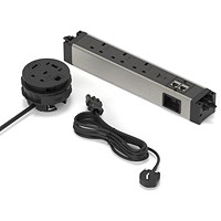 Volta Power Kit - Desktop Cable Port Module Black + Under Desk Module + 2m Mains Cable UK Plug - Total 4xSocket/ 2xUSBa/ 3xUSBc/ 1xHDMI/ 3xCAT6