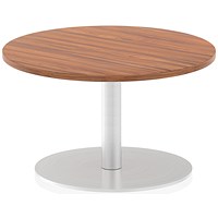 Italia Poseur Round Table, 600mm Diameter, 475mm High, Walnut