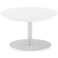 Italia Poseur Round Table, 600mm Diameter, Low, White