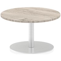 Italia Poseur Round Table, 600mm Diameter, 475mm High, Grey Oak Italia Poseur Round Table, 600mm Diameter, 475mm High, Grey Oak