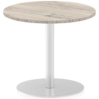 Italia Poseur Round Table, 600mm Diameter, Grey Oak