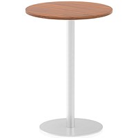 Italia Poseur Round Table, 600mm Diameter, 1145mm High, Walnut