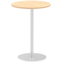 Italia Poseur Round Table, 600mm Diameter, 1145mm High, Maple