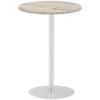 Italia Poseur Round Table, 600mm Diameter, 1145mm High, Grey Oak