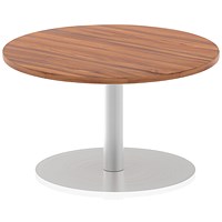 Italia Poseur Round Table, 800mm Diameter, 475mm High, Walnut