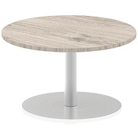Italia Poseur Round Table, 800mm Diameter, 475mm High, Grey Oak