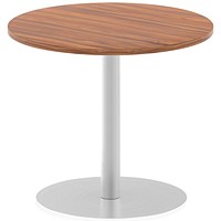 Italia Poseur Circular Table, 800mm Diameter, Walnut