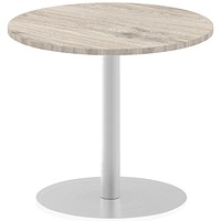 Italia Poseur Round Table, 800mm Diameter, Grey Oak