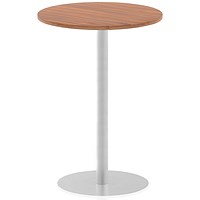 Italia Poseur Round Table, 800mm Diameter, 1145mm High, Walnut