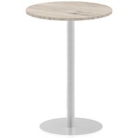 Italia Poseur Round Table, 800mm Diameter, 1145mm High, Grey Oak Italia Poseur Round Table, 800mm Diameter, 1145mm High, Grey Oak