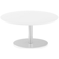Italia Poseur Round Table, 1000mm Diameter, Low, White