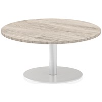 Italia Poseur Round Table, 1000mm Diameter, 475mm High, Grey Oak