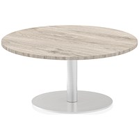 Italia Poseur Round Table, 1000mm Diameter, 475mm High, Grey Oak Italia Poseur Round Table, 1000mm Diameter, 475mm High, Grey Oak