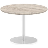 Italia Poseur Circular Table, 1000mm Diameter, Grey Oak