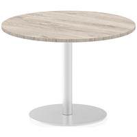 Italia Poseur Round Table, 1000mm Diameter, Grey Oak