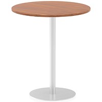 Italia Poseur Round Table, 1000mm Diameter, 1145mm High, Walnut