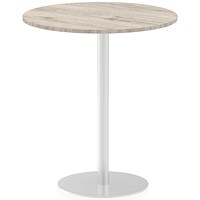 Italia Poseur Round Table, 1000mm Diameter, High, Grey Oak