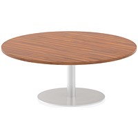 Italia Poseur Round Table, 1200mm Diameter, 475mm High, Walnut