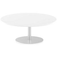 Italia Poseur Round Table, 1200mm Diameter, Low, White