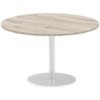 Italia Poseur Round Table, 1200mm Diameter, Grey Oak