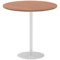 Italia Poseur Round Table, 1200mm Diameter, 1145mm High, Walnut