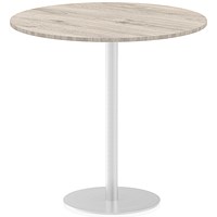 Italia Poseur Round Table, 1200mm Diameter, High, Grey Oak