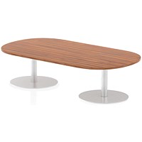 Italia Poseur Oval Table, W1800 x D1000 x H475mm, Walnut