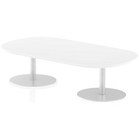 Italia Poseur Oval Table, W1800 x D1000 x H475mm, White