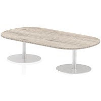 Italia Poseur Oval Table, W1800 x D1000 x H475mm, Grey Oak