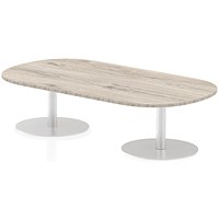 Italia Poseur Oval Table, W1800 x D1000 x H475mm, Grey Oak Italia Poseur Oval Table, W1800 x D1000 x H475mm, Grey Oak