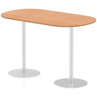 Italia Poseur Oval Table, W1800 x D1000 x H1145mm, Oak