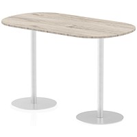 Italia Poseur Oval Table, W1800 x D1000 x H1145mm, Grey Oak Italia Poseur Oval Table, W1800 x D1000 x H1145mm, Grey Oak