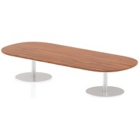 Italia Poseur Oval Table, W2400 x D1000 x H475mm, Walnut