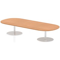 Italia Poseur Oval Table, W2400 x D1000 x H475mm, Oak