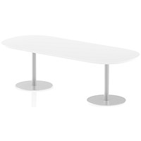Italia Poseur Boardroom Table, 2400mm Wide, White