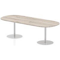 Italia Poseur Boardroom Table, 2400mm Wide, Grey Oak