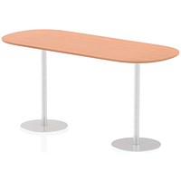 Italia Poseur Oval Table, W2400 x D1000 x H1145mm, Beech