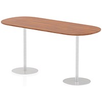 Italia Poseur Oval Table, W2400 x D1000 x H1145mm, Walnut
