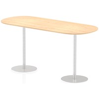 Italia Poseur Oval Table, W2400 x D1000 x H1145mm, Maple