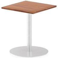 Italia Poseur Square Table, 600mm Wide, Walnut