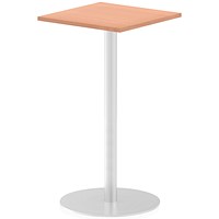 Italia Poseur Square Table, 600mm Wide, High, Beech
