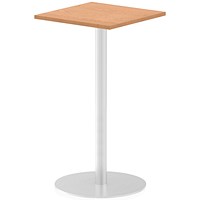 Italia Poseur Square Table, 600mm Wide, 1145mm High, Oak
